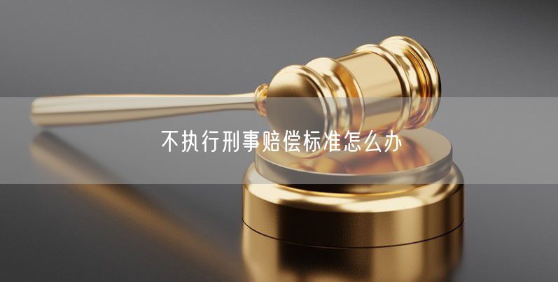 不执行刑事赔偿标准怎么办 不执行刑事赔偿标准怎么办