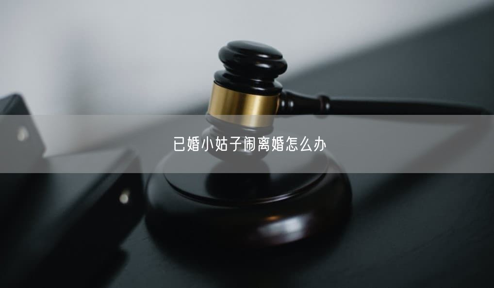 已婚小姑子闹离婚怎么办