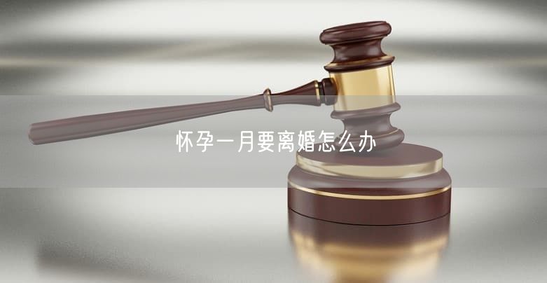 怀孕一月要离婚怎么办